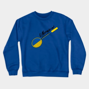 Ukraine Flag of Badminton Racquet Support (Ukraine) Badminton Pride Flag Crewneck Sweatshirt